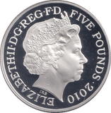 2010 SILVER PROOF FIVE POUNDS - SILVER WORLD COINS - Cambridgeshire Coins