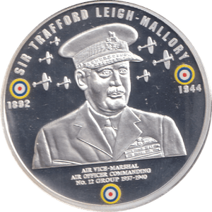2010 SILVER PROOF MEDALLION BATTLE OF BRITAIN SIR TRAFFORD LEIGH-MALLORY - MEDALS & MEDALLIONS - Cambridgeshire Coins