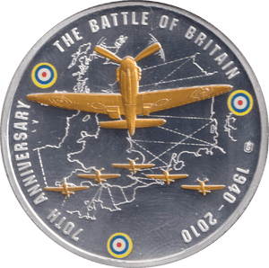 2010 SILVER PROOF MEDALLION BATTLE OF BRITAIN THE SUPERMARINE SPITFIRE - MEDALS & MEDALLIONS - Cambridgeshire Coins