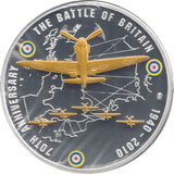 2010 SILVER PROOF PLATED BATTLE OF BRITAIN 70TH ANNIVERSARY - WORLD COINS - Cambridgeshire Coins