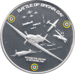 2010 SILVER PROOF PLATED BATTLE OF BRITAIN 70TH ANNIVERSARY - WORLD COINS - Cambridgeshire Coins
