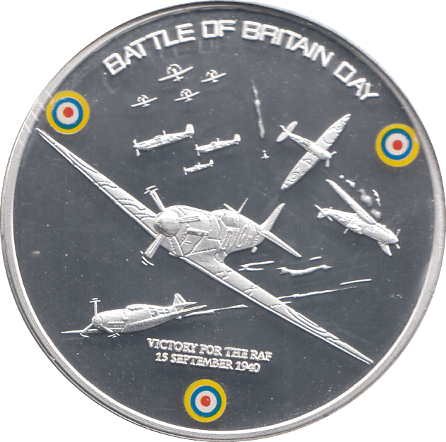 2010 SILVER PROOF PLATED BATTLE OF BRITAIN 70TH ANNIVERSARY - WORLD COINS - Cambridgeshire Coins