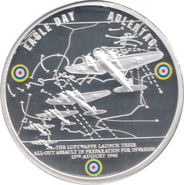 2010 SILVER PROOF PLATED BATTLE OF BRITAIN 70TH ANNIVERSARY - WORLD COINS - Cambridgeshire Coins