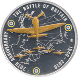 2010 SILVER PROOF PLATED BATTLE OF BRITAIN 70TH ANNIVERSARY - WORLD COINS - Cambridgeshire Coins