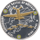 2010 SILVER PROOF PLATED BATTLE OF BRITAIN 70TH ANNIVERSARY - WORLD COINS - Cambridgeshire Coins