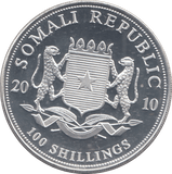 2010 SILVER PROOF SOMALI 100 SHILLINGS 1oz FINE SILVER - Silver Proof - Cambridgeshire Coins