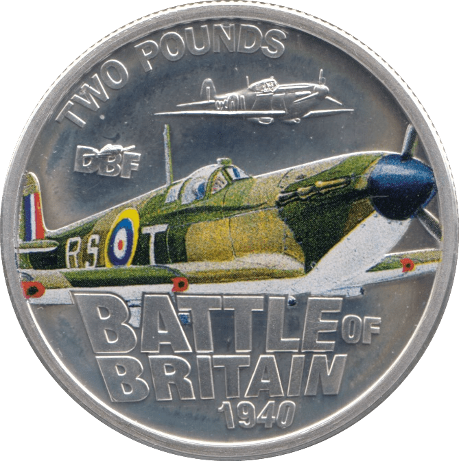 2010 SILVER PROOF TWO POUNDS BATTLE OF BRITAIN JERSEY - SILVER WORLD COINS - Cambridgeshire Coins