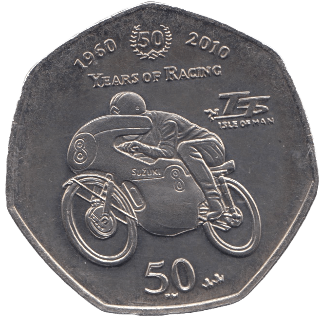 2010 TT FIFTY PENCE ISLE OF MAN - WORLD COINS - Cambridgeshire Coins