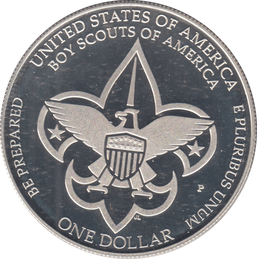 2010 USA SILVER PROOF BOY SCOUTS OF AMERICA COMMEMORATIVE DOLLAR - Silver Proof - Cambridgeshire Coins