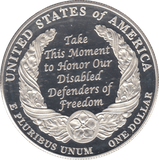 2010 USA SILVER PROOF COMMEMORATIVE DOLLAR THEY STOOD UP FOR US - Silver Proof - Cambridgeshire Coins
