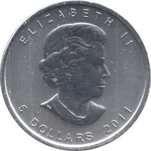 2011 1 OZ SILVER FIVE DOLLAR CANADA MAPLE LEAF - WORLD COINS - Cambridgeshire Coins
