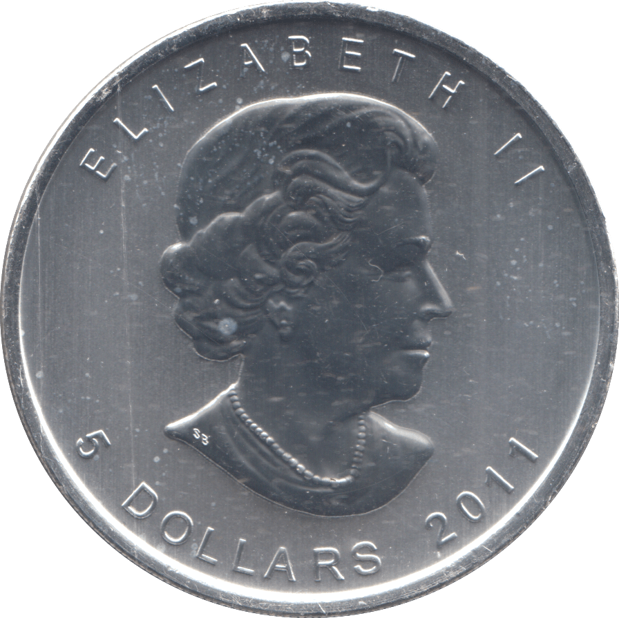 2011 1 OZ SILVER FIVE DOLLAR CANADA MAPLE LEAF - WORLD COINS - Cambridgeshire Coins
