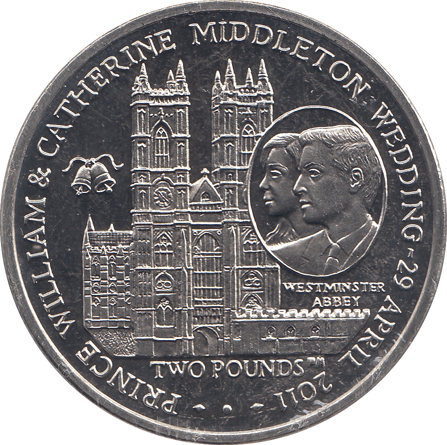 2011 2 POUND PRINCE WILLIAM & KATE MIDDLETON WEDDING ( BU ) - WORLD COINS - Cambridgeshire Coins