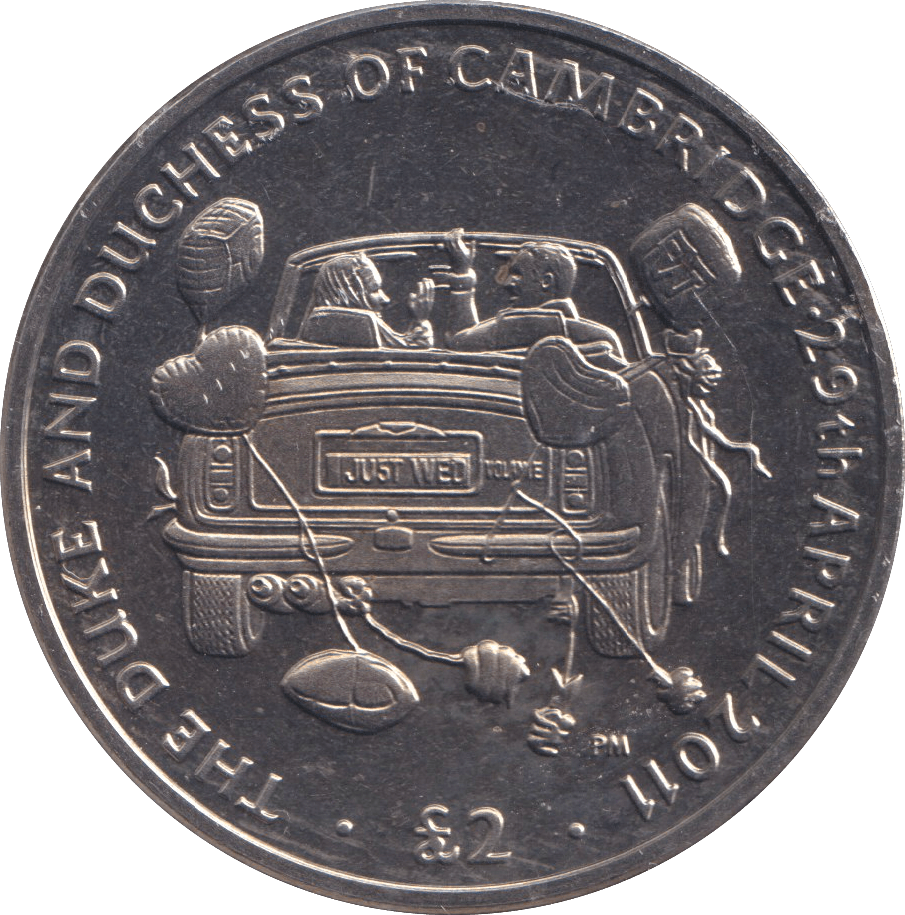 2011 2 POUND THE DUKE AND DUCHESS OF CAMBRIDGE WEDDING - WORLD COINS - Cambridgeshire Coins
