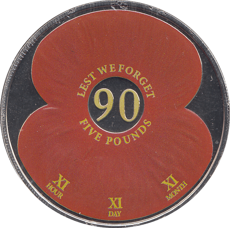 2011 5 POUNDS REMEMBRANCE DAY POPPY ( BU ) - WORLD COINS - Cambridgeshire Coins