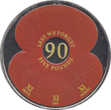 2011 5 POUNDS REMEMBRANCE DAY POPPY ( BU ) - WORLD COINS - Cambridgeshire Coins