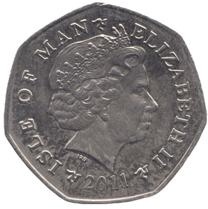 2011 BRILLIANT UNCIRCULATED TT FIFTY PENCE ISLE OF MAN - WORLD COINS - Cambridgeshire Coins