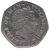 2011 BRILLIANT UNCIRCULATED TT FIFTY PENCE ISLE OF MAN - WORLD COINS - Cambridgeshire Coins