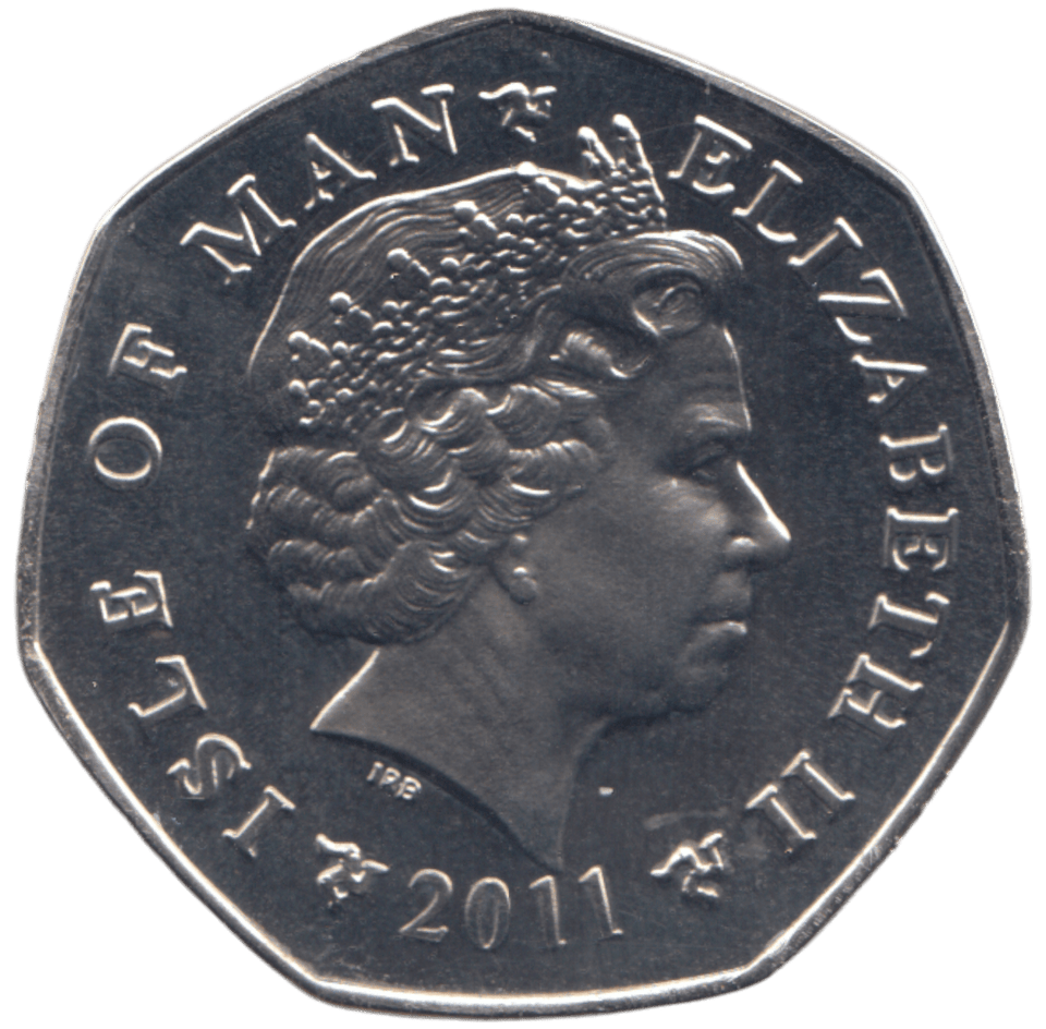2011 CHRISTMAS 50P FATHER CHRISTMAS COLOURISED ISLE OF MAN ( BUNC ) 1 - 50P REGIONAL ISSUES - Cambridgeshire Coins