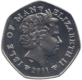 2011 CHRISTMAS 50P FATHER CHRISTMAS COLOURISED ISLE OF MAN ( BUNC ) 1 - 50P REGIONAL ISSUES - Cambridgeshire Coins