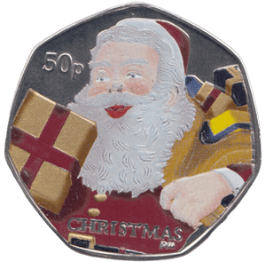 2011 CHRISTMAS 50P FATHER CHRISTMAS COLOURISED ISLE OF MAN ( BUNC ) 1 - 50P REGIONAL ISSUES - Cambridgeshire Coins
