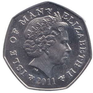 2011 CHRISTMAS 50P FATHER CHRISTMAS COLOURISED ISLE OF MAN ( BUNC ) - 50P REGIONAL ISSUES - Cambridgeshire Coins