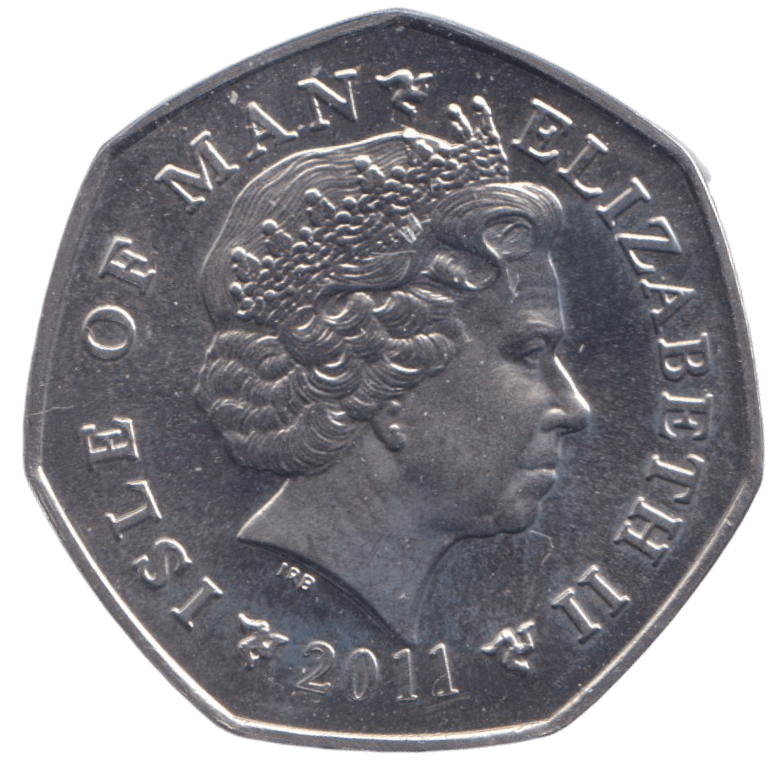2011 CHRISTMAS 50P FATHER CHRISTMAS COLOURISED ISLE OF MAN ( BUNC ) - 50P REGIONAL ISSUES - Cambridgeshire Coins
