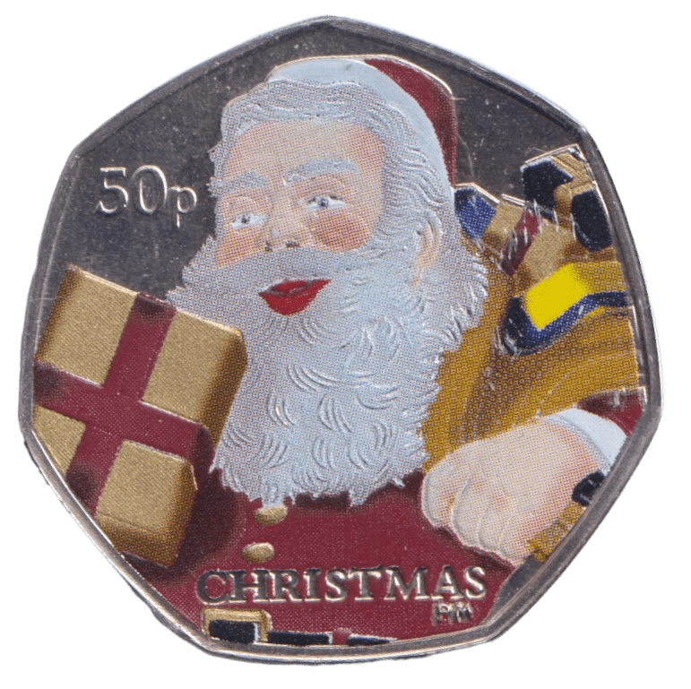 2011 CHRISTMAS 50P FATHER CHRISTMAS COLOURISED ISLE OF MAN ( BUNC ) - 50P REGIONAL ISSUES - Cambridgeshire Coins