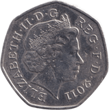 2011 CIRCULATED LONDON OLYMPIC OFF SIDE FOOTBALL 50P - 50p CIRCULATED OLYMPIC - Cambridgeshire Coins
