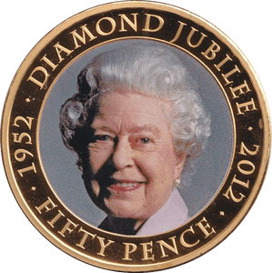 2011 FIFTY PENCE BAILIWICK OF GUERNSEY DIAMOND JUBILEE - WORLD COINS - Cambridgeshire Coins