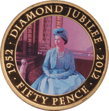 2011 FIFTY PENCE BAILIWICK OF GUERNSEY DIAMOND JUBILEE - WORLD COINS - Cambridgeshire Coins