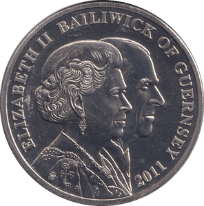 2011 FIVE POUNDS BAILIWICK OF GUERNSEY - WORLD COINS - Cambridgeshire Coins