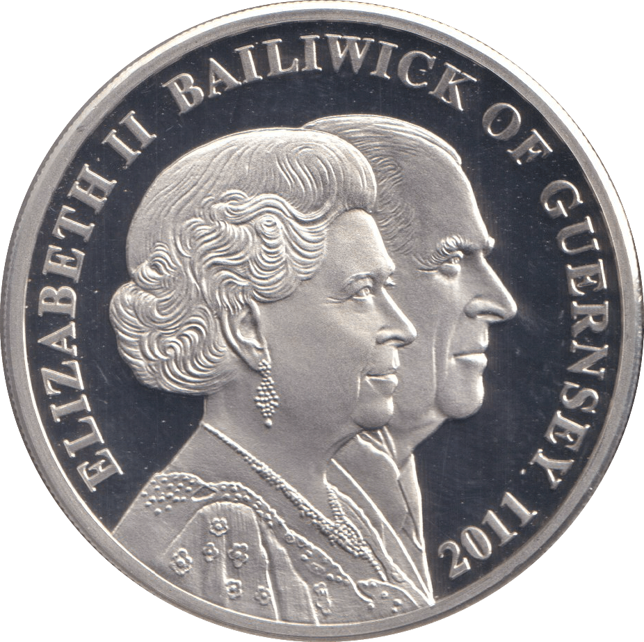 2011 FIVE POUNDS SILVER PROOF GUERNSEY - WORLD COINS - Cambridgeshire Coins