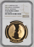 2011 GOLD PROOF £5 WILLIAM CATHERINE ROYAL WEDDING ( NGC ) PF 69 ULTRA CAMEO - NGC GOLD COINS - Cambridgeshire Coins