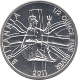 2011 HALF BRITANNIA 1/2 OZ FINE SILVER - SILVER BRITANNIA - Cambridgeshire Coins