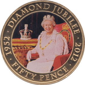 2011 JERSEY DIAMOND JUBILEE FIFTY PENCE - WORLD COINS - Cambridgeshire Coins