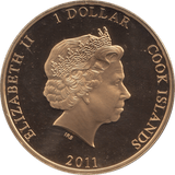 2011 ONE DOLLAR COOK ISLANDS DIAMOND JUBILEE - WORLD COINS - Cambridgeshire Coins