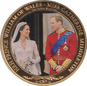2011 ONE DOLLAR COOK ISLANDS WILLIAM AND CATHERINE ROYAL WEDDING - WORLD COINS - Cambridgeshire Coins