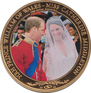 2011 ONE DOLLAR COOK ISLANDS WILLIAM AND CATHERINE ROYAL WEDDING - WORLD COINS - Cambridgeshire Coins