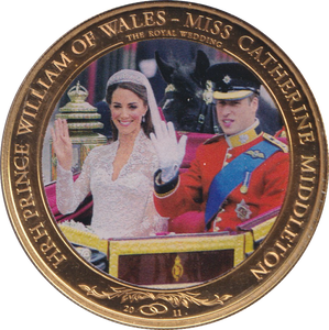 2011 ONE DOLLAR COOK ISLANDS WILLIAM AND CATHERINE ROYAL WEDDING - WORLD COINS - Cambridgeshire Coins