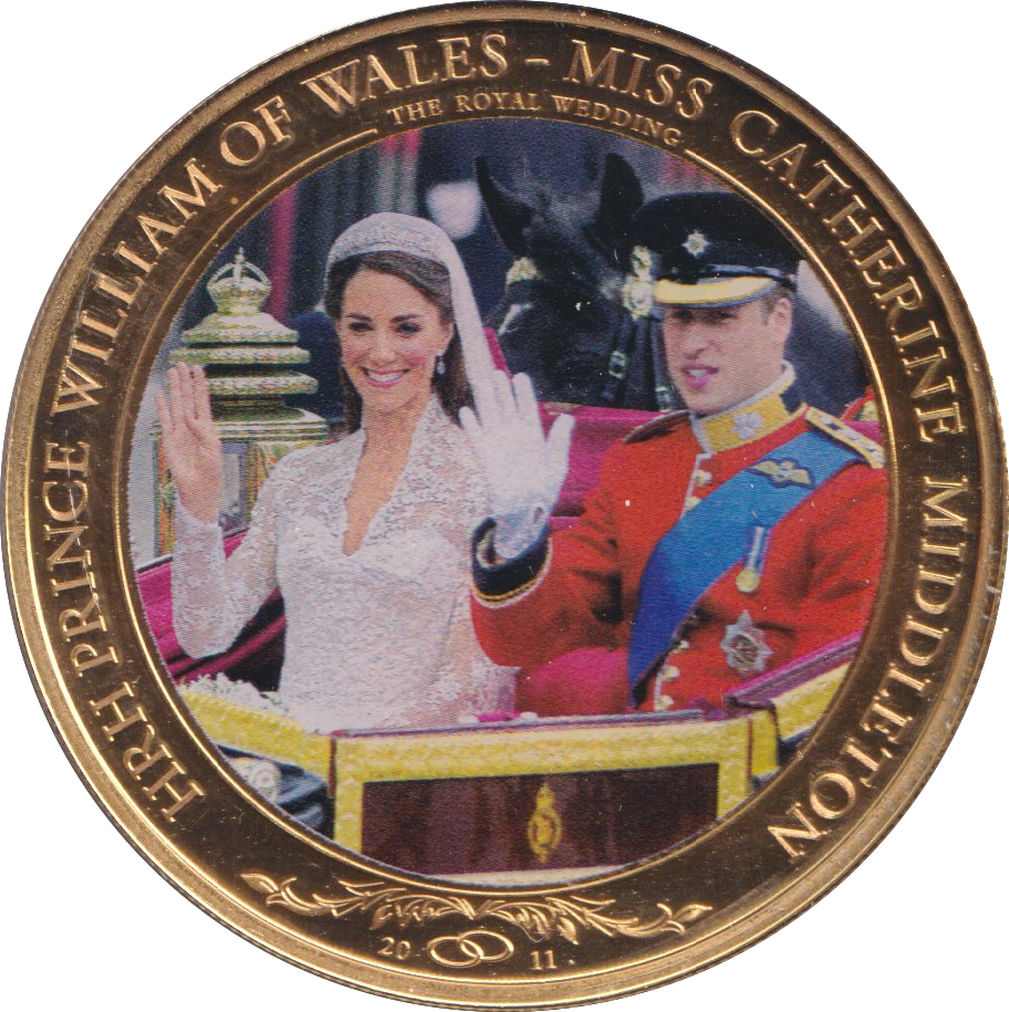 2011 ONE DOLLAR COOK ISLANDS WILLIAM AND CATHERINE ROYAL WEDDING - WORLD COINS - Cambridgeshire Coins