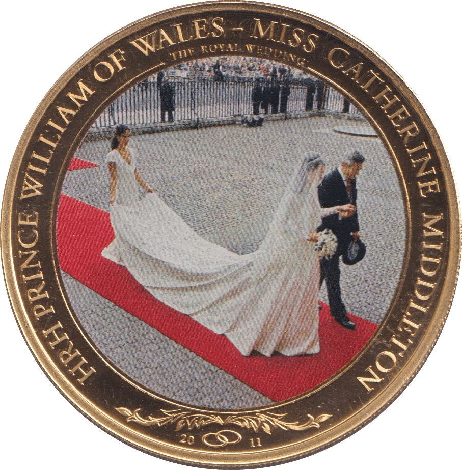 2011 ONE DOLLAR COOK ISLANDS WILLIAM AND CATHERINE ROYAL WEDDING - WORLD COINS - Cambridgeshire Coins