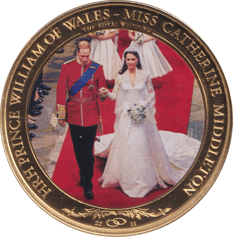 2011 ONE DOLLAR COOK ISLANDS WILLIAM AND CATHERINE ROYAL WEDDING - WORLD COINS - Cambridgeshire Coins