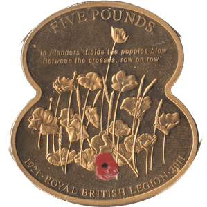 2011 PROOF ROYAL BRITISH LEGION FIVE POUNDS GUERNSEY - WORLD COINS - Cambridgeshire Coins