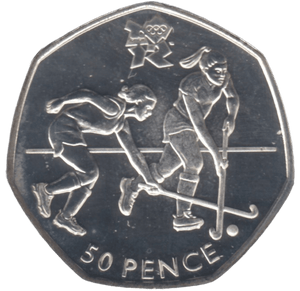 2011 SILVER LONDON OLYMPIC 50P HOCKEY ( BU ) - SILVER WORLD COINS - Cambridgeshire Coins
