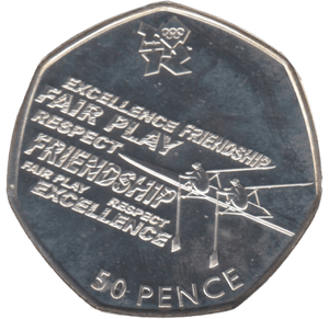 2011 SILVER LONDON OLYMPIC 50P ROWING ( BU ) - SILVER WORLD COINS - Cambridgeshire Coins