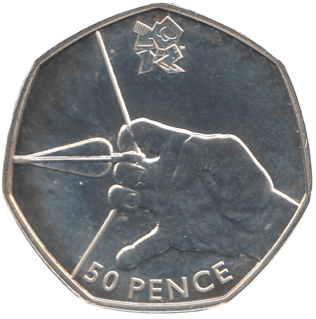 2011 SILVER OLYMPIC 50P ARCHERY ( BU ) - SILVER WORLD COINS - Cambridgeshire Coins