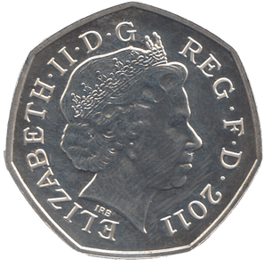 2011 SILVER OLYMPIC 50P ARCHERY ( BU ) - SILVER WORLD COINS - Cambridgeshire Coins