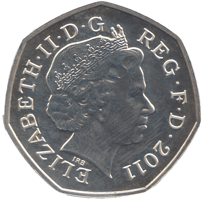 2011 SILVER OLYMPIC 50P ARCHERY ( BU ) - SILVER WORLD COINS - Cambridgeshire Coins