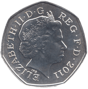 2011 SILVER OLYMPIC 50P BADMINTON ( BU ) - SILVER WORLD COINS - Cambridgeshire Coins